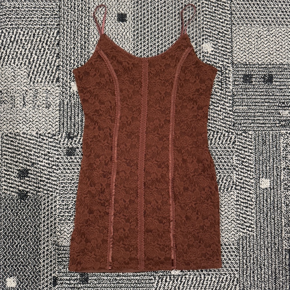 Forever 21 Lace Slip Dress in Brown